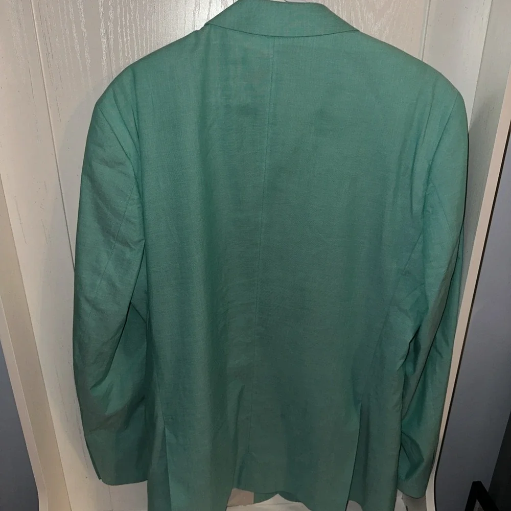 Alan Flusser Mens Two Button Blazer Jacket Size 42L Turquoise